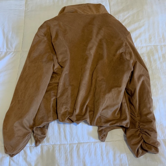 POETRY Faux Suede Caramel Jacket | Size Large - Picture 8 of 11